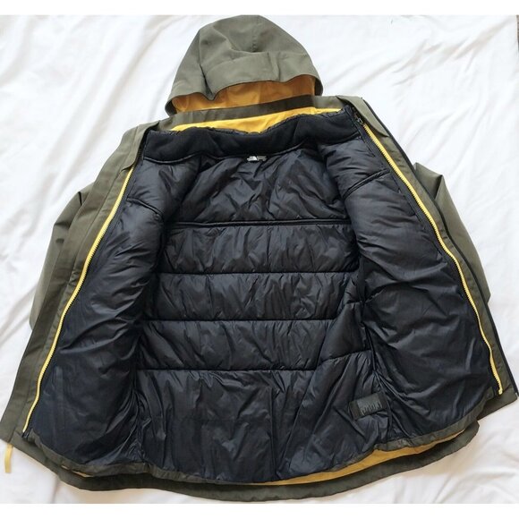 North Face Gortex Boys Winter Jacket Green Yellow  14-16 Large - Picture 2 of 7